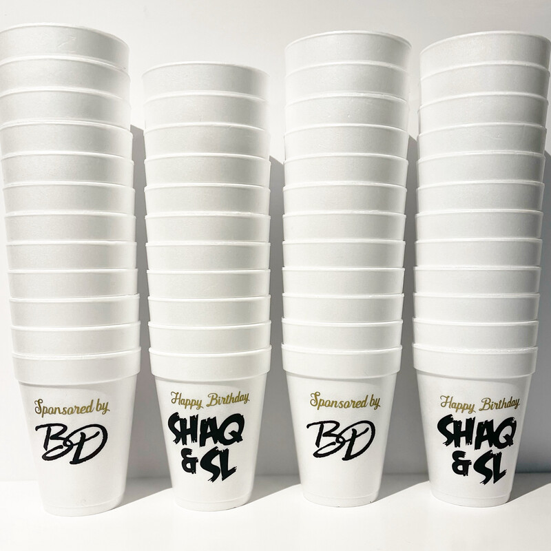 Personalized Styrofoam Cups