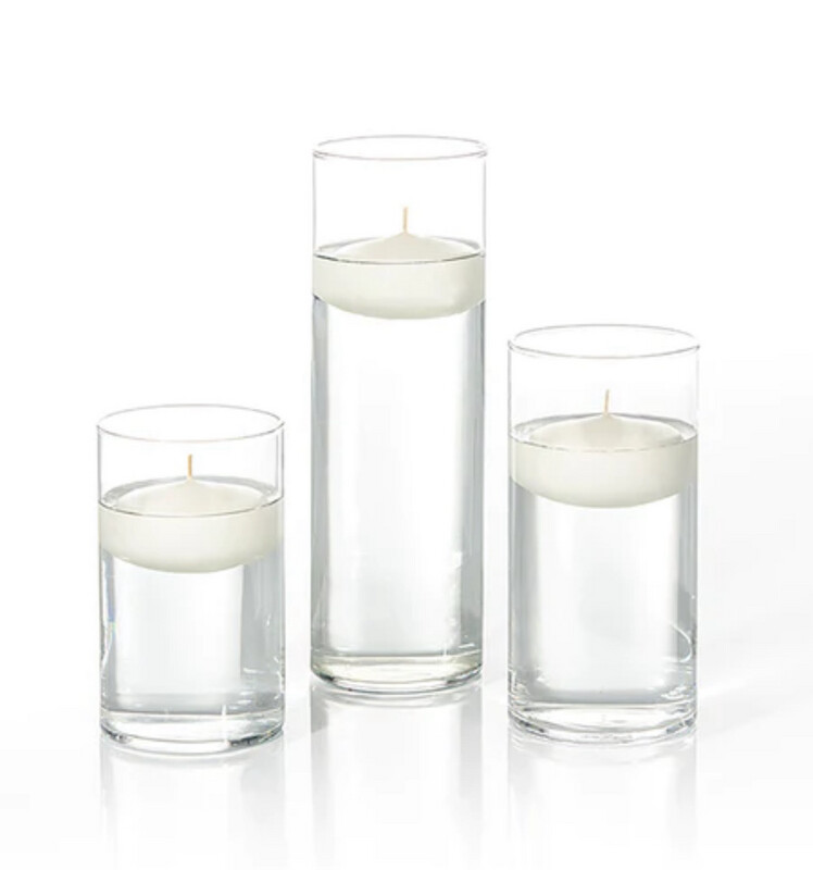 Floating Candles &amp; Cylinder Vases Trio