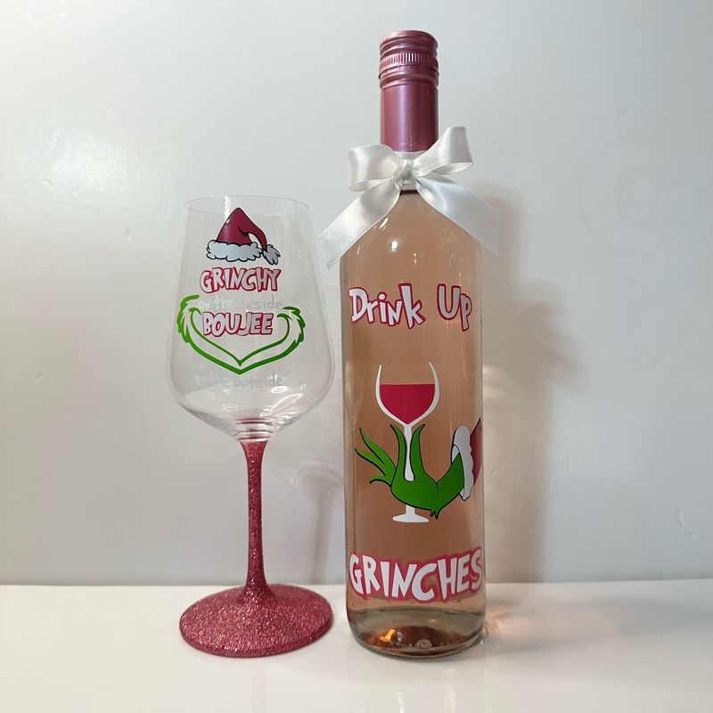 Drink Up Grinches Wine Set