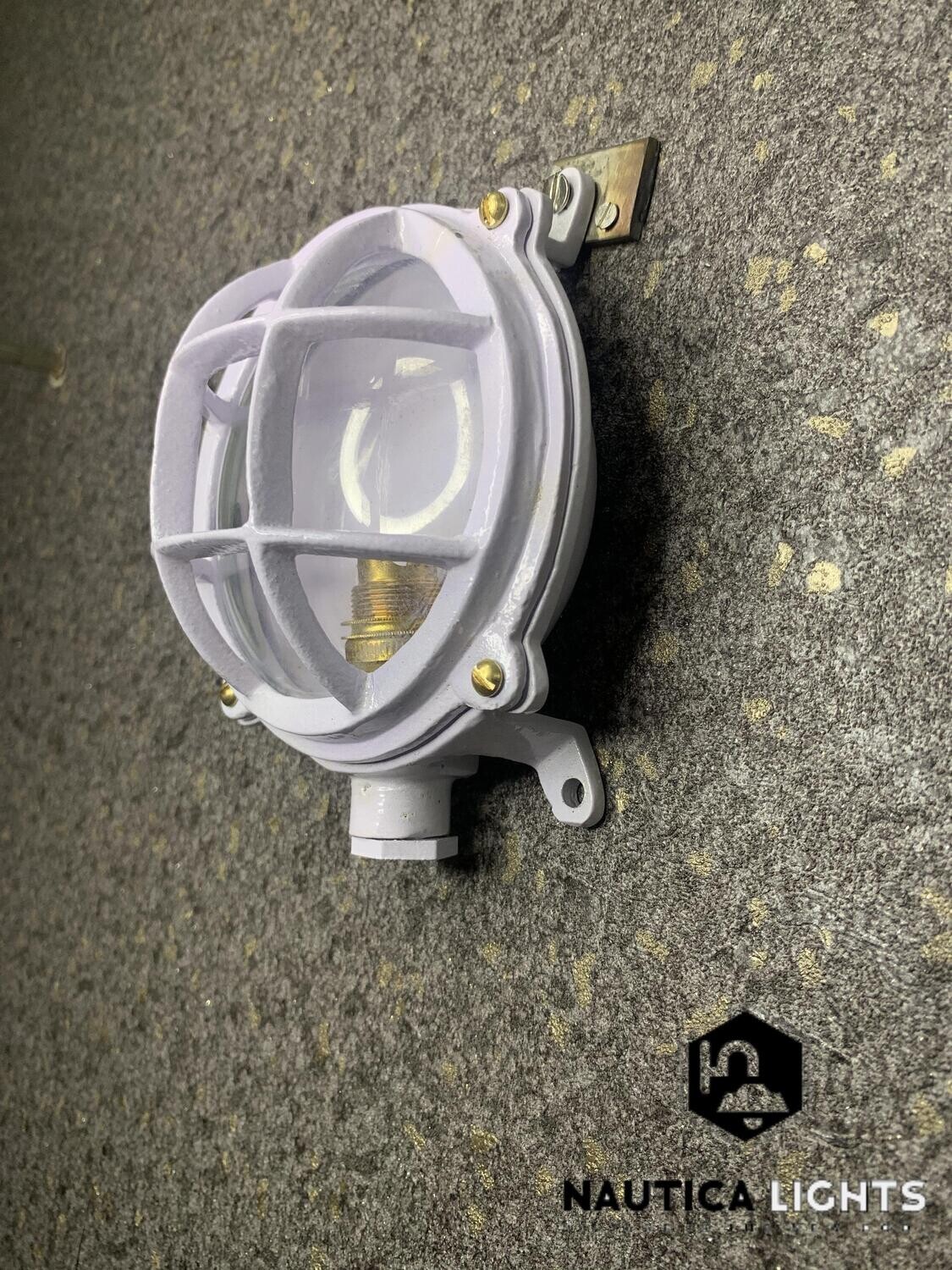 White Oil Painted Round Small Deck Light Fixture