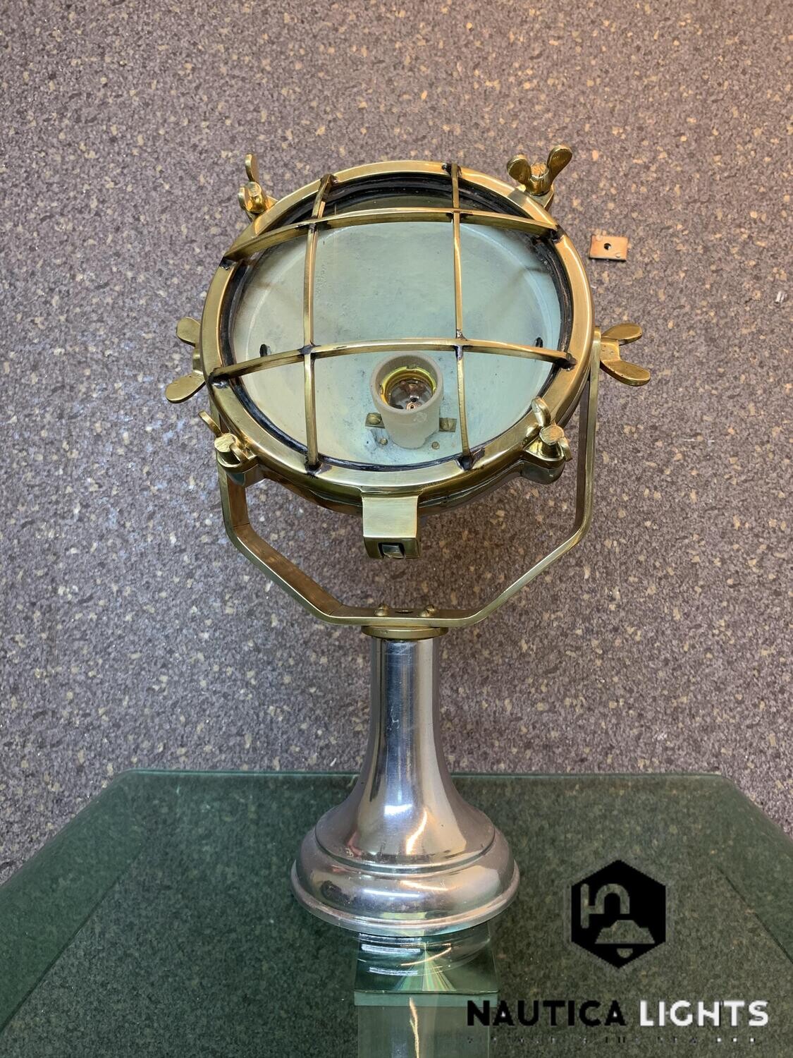 Nautical Aluminum &amp; Brass Spot Light Fxture