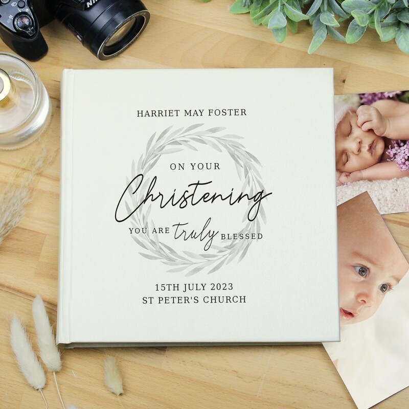 Personalised &#39;Truly Blessed&#39; Christening Square Photo Album