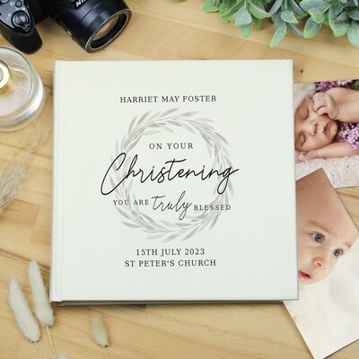 Personalised &#39;Truly Blessed&#39; Christening Square Photo Album