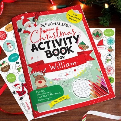Personalised Christmas Activity Book with Stickers