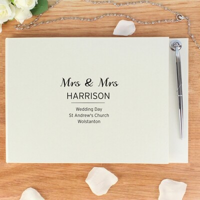 Personalised Classic Hardback Guest Book &amp; Pen