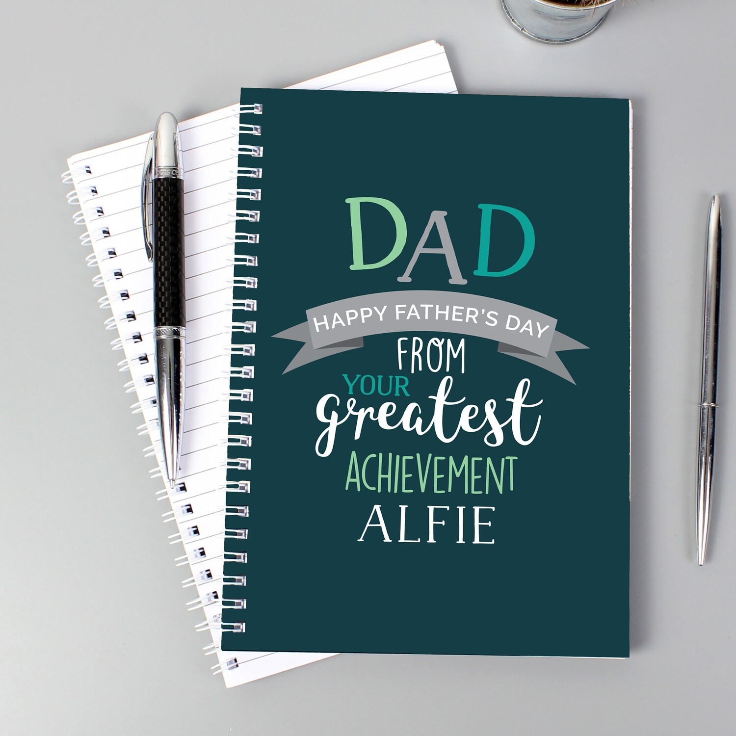 Personalised Dad&#39;s Greatest Achievement A5 Notebook