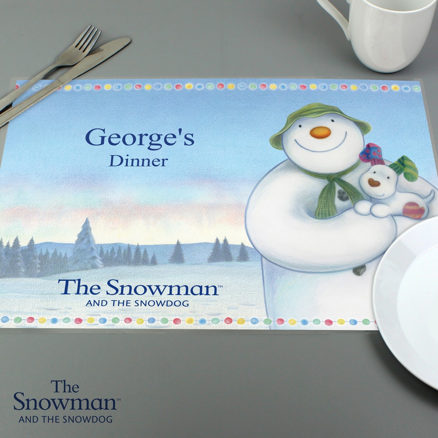 Personalised The Snowman and the Snowdog Placemat