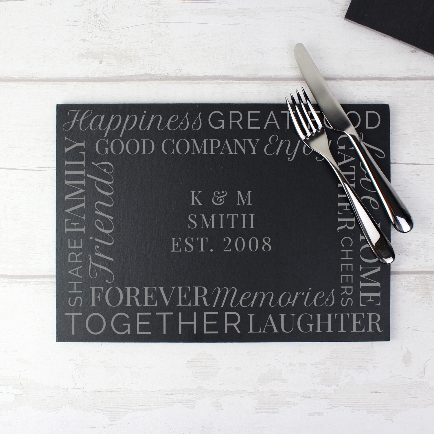 Personalised &#39;Together&#39; Slate Placemat