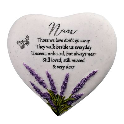 Nan Graveside Thoughts of You Lavender Heart Stone