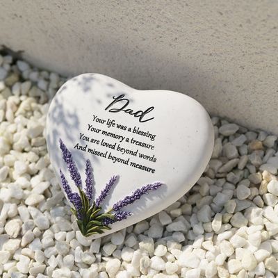 Dad Graveside Thoughts of You Lavender Heart Stone