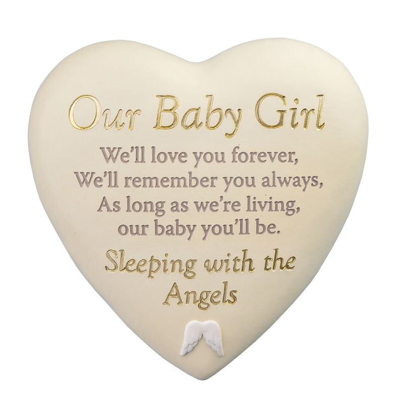 Our Baby Girl Heart Memorial Plaque | Thoughts Of You