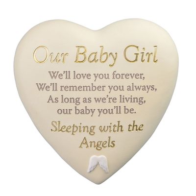 Our Baby Girl Heart Memorial Plaque | Thoughts Of You