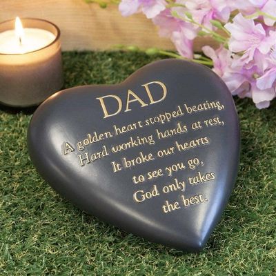 Thoughts Of You Graveside Heart Plaque Grey Dad Memorial
