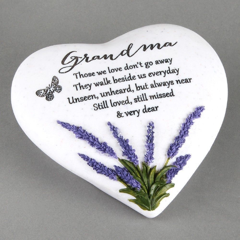 Grandma Graveside Thoughts of You Lavender Heart Stone