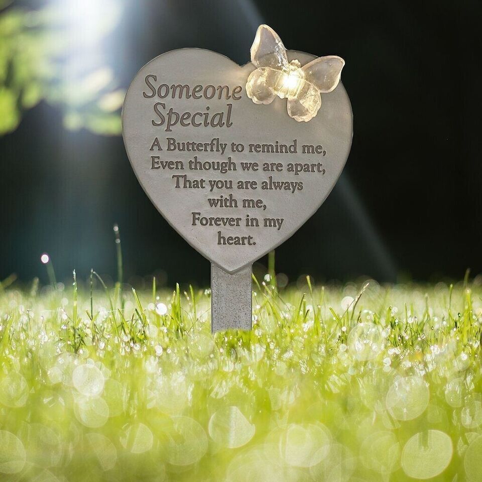 Someone Special Solar Light Up Graveside Heart Stake