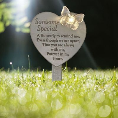Someone Special Solar Light Up Graveside Heart Stake