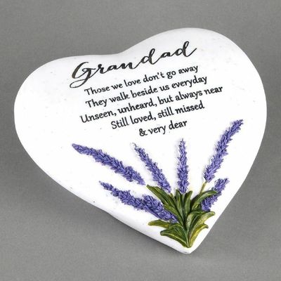 Grandad Graveside Thoughts of You Lavender Heart Stone