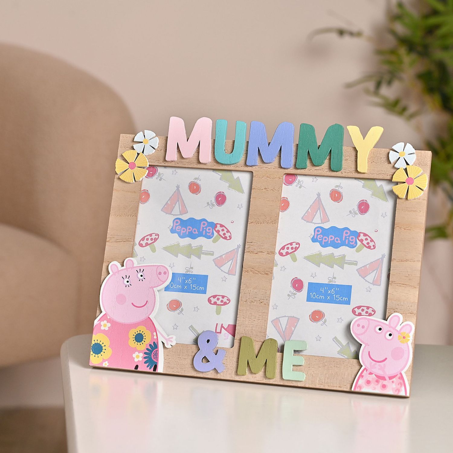 Peppa Pig Wooden Photo Frame Double Picture Mummy &amp; Me