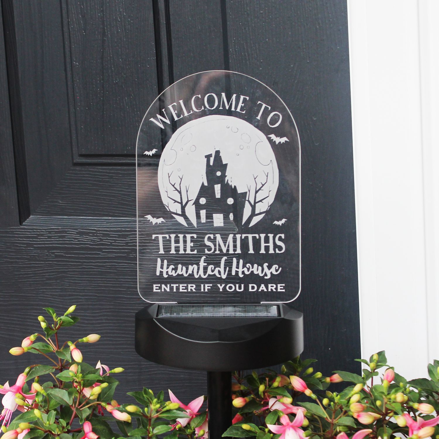 Personalised Haunted House Halloween Solar Light