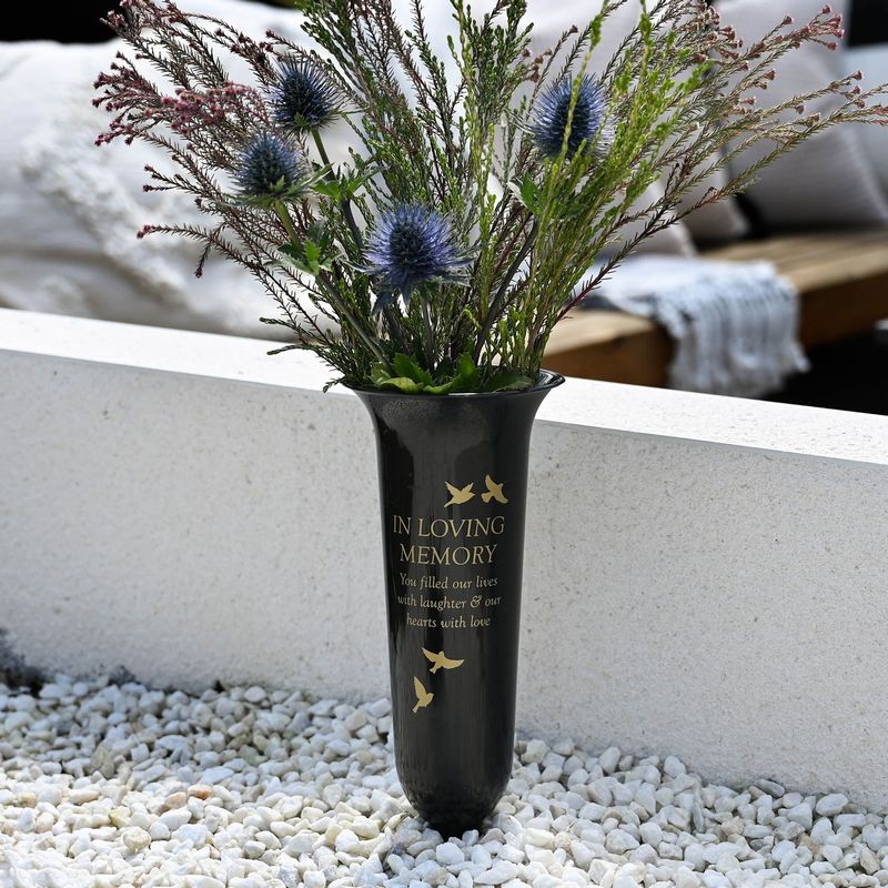 THOUGHTS OF YOU&#39; BLACK VASE - LOVING MEMORY