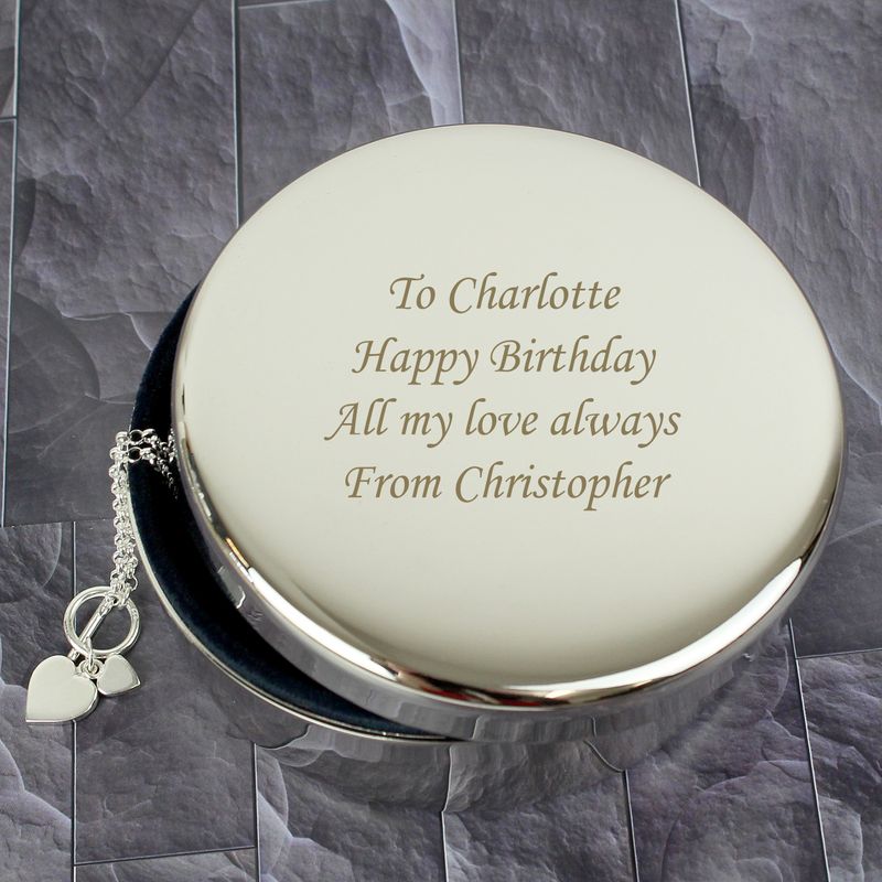 Personalised Round Trinket Box