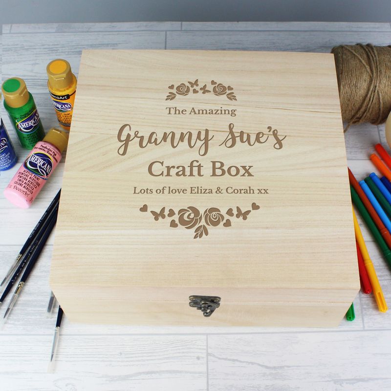Personalised Any Role &#39;Floral Watercolour Wedding&#39; Large Wooden Keepsake Box