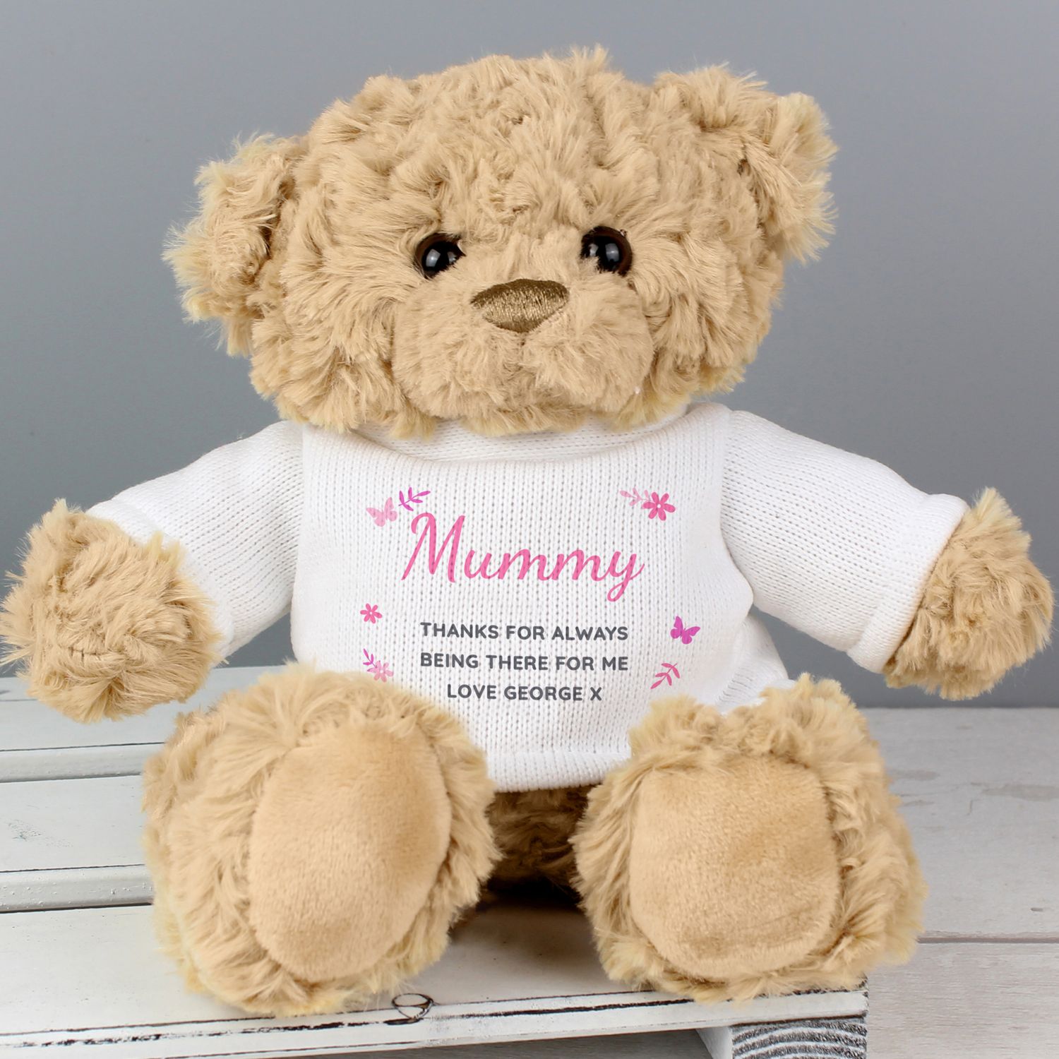Personalised Pink Name &amp; Message Teddy Bear