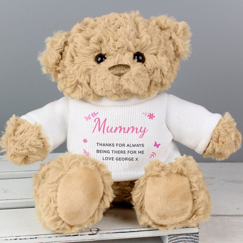 Personalised Pink Name &amp; Message Teddy Bear