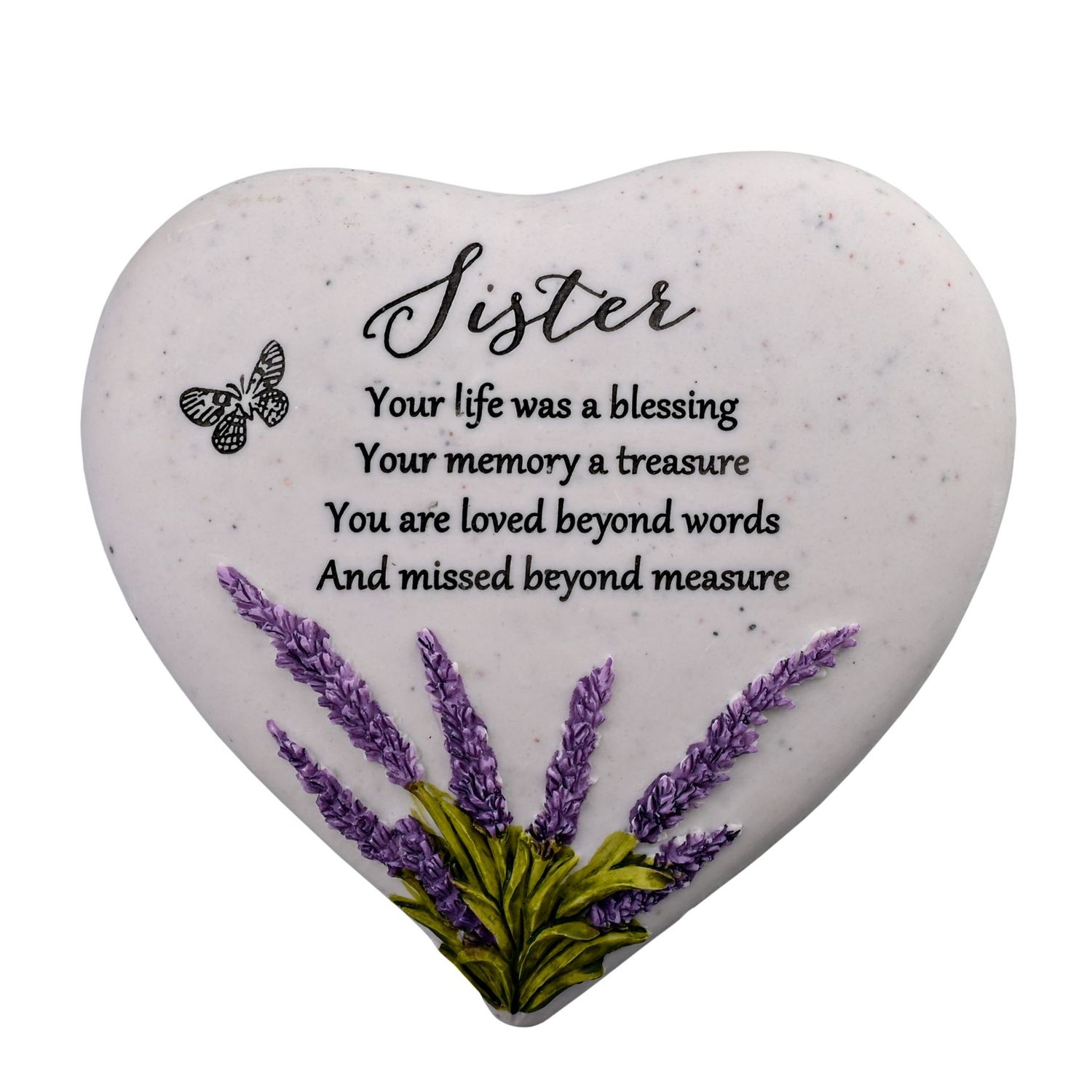 Sister Graveside Thoughts of You Lavender Heart Stone