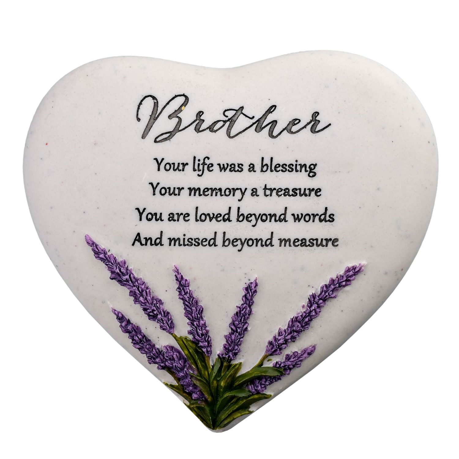 Brother Graveside Thoughts of You Lavender Heart Stone