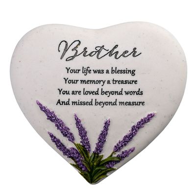 Brother Graveside Thoughts of You Lavender Heart Stone