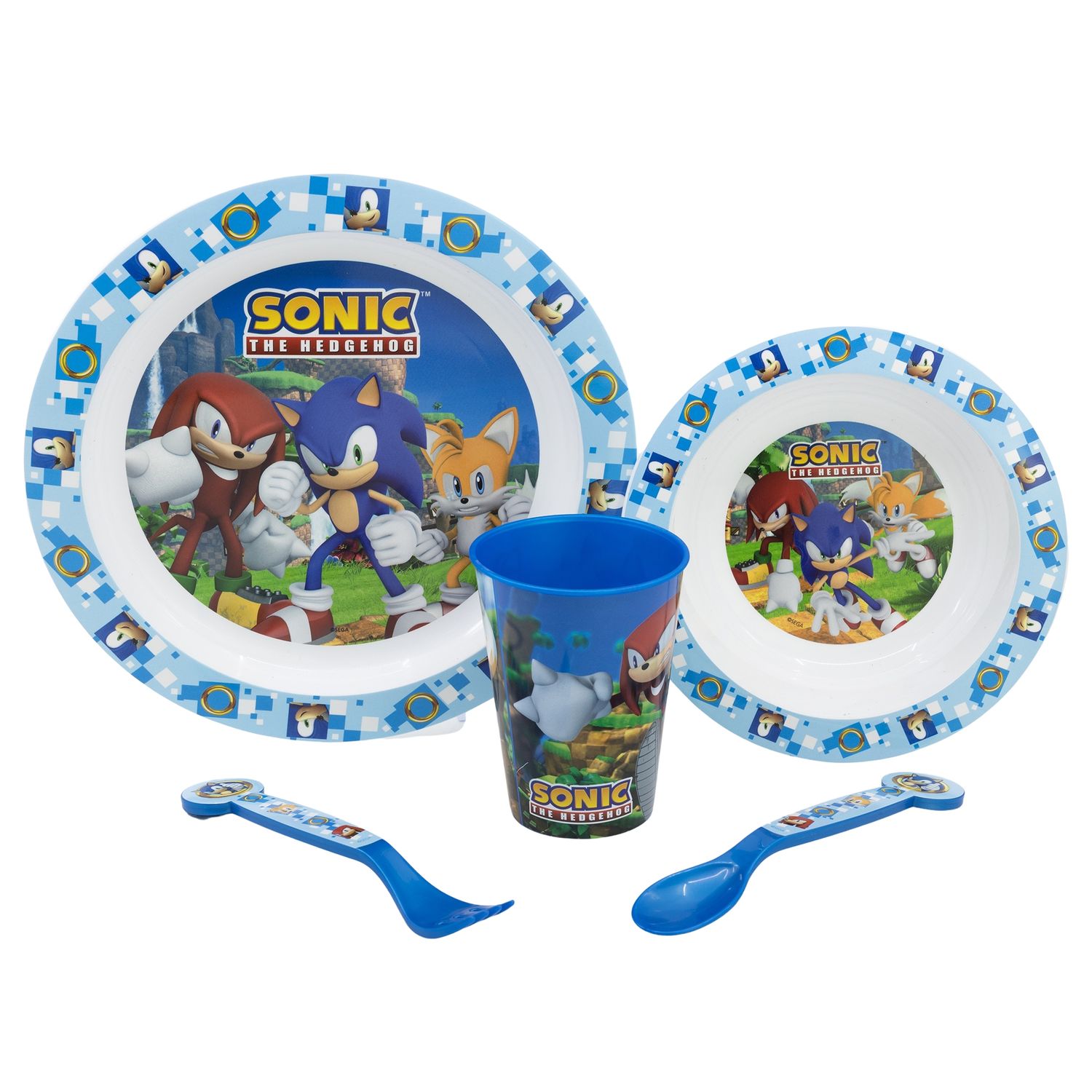5 PCS  MCIRO SET (PLATE, BOWL, TUMBLER, CUTLERY) SONIC