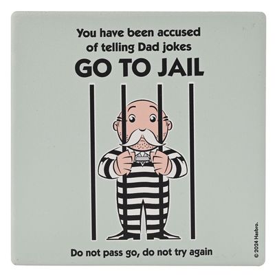 Monopoly Square Coaster in Ceramic &amp; Cork Finish - Go To Jail
