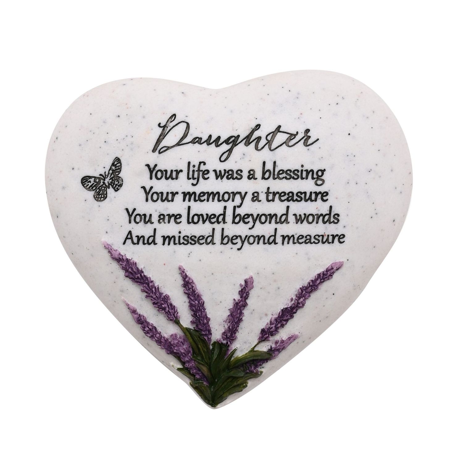Daughter Graveside Thoughts of You Lavender Heart Stone