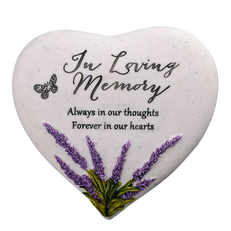 In Loving Memory Graveside Thoughts of You Lavender Heart Stone