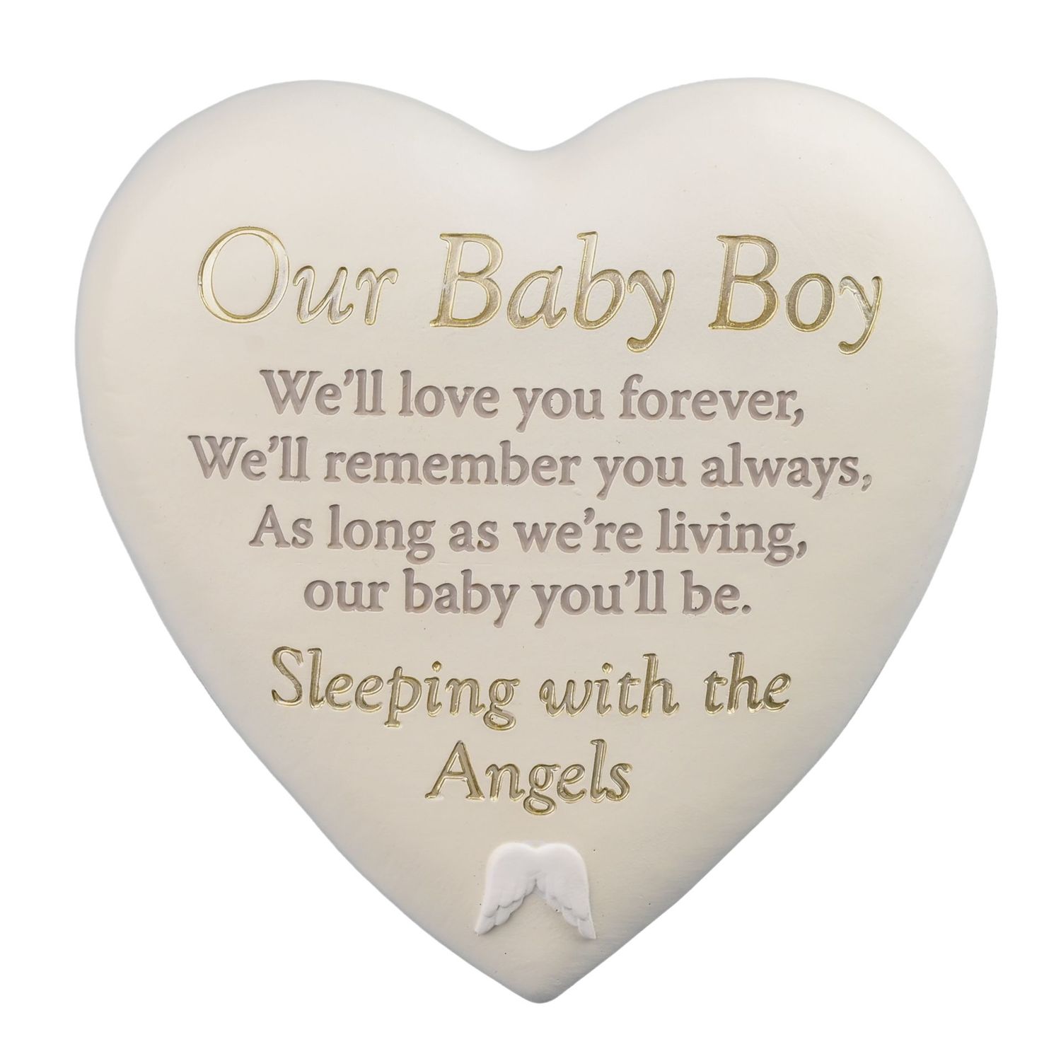 Our Baby Boy Heart Memorial Plaque | Thoughts Of You | Baby Graveside Stone
