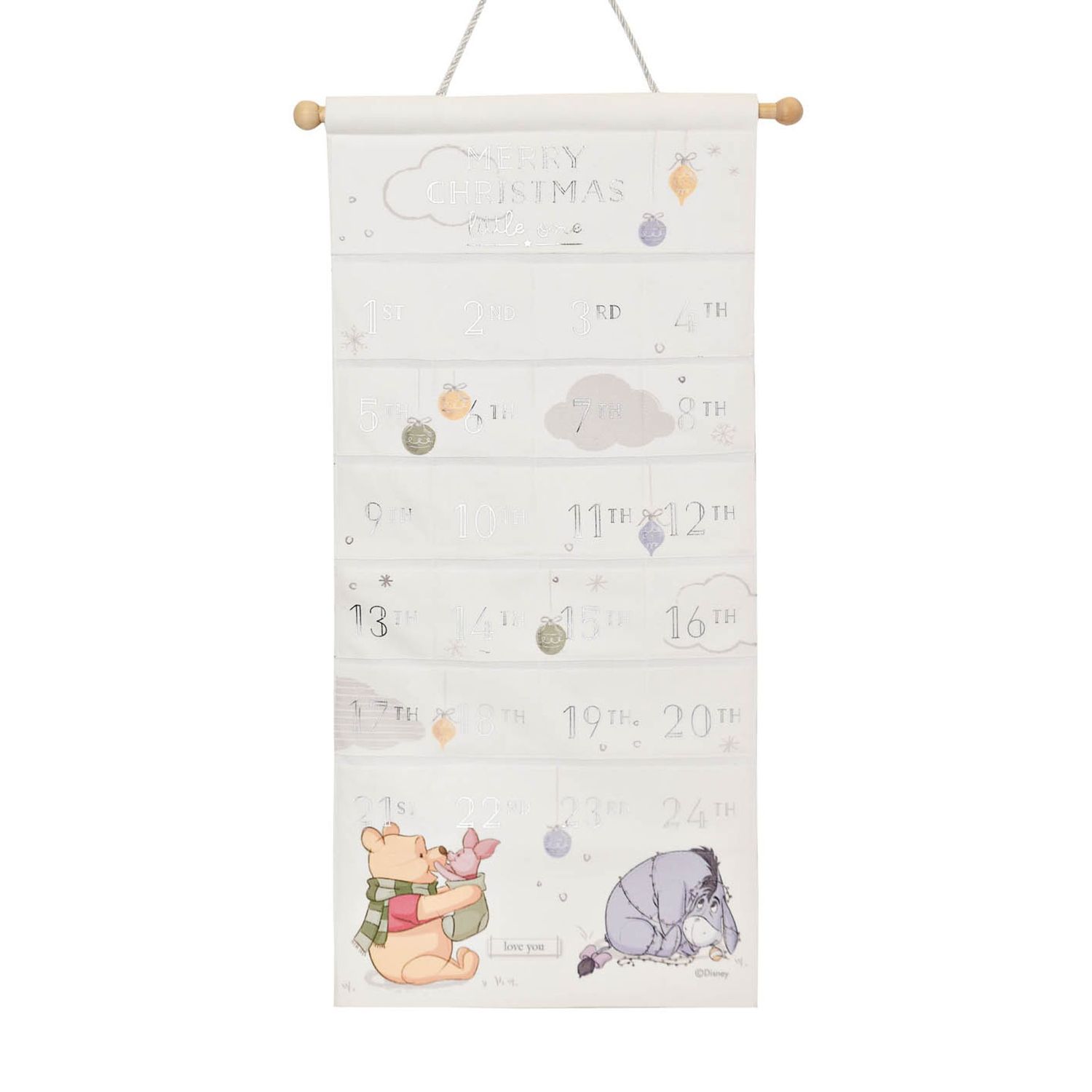 Disney Winnie Fabric Advent Calendar - Merry Christmas Reusable I Christmas Gift