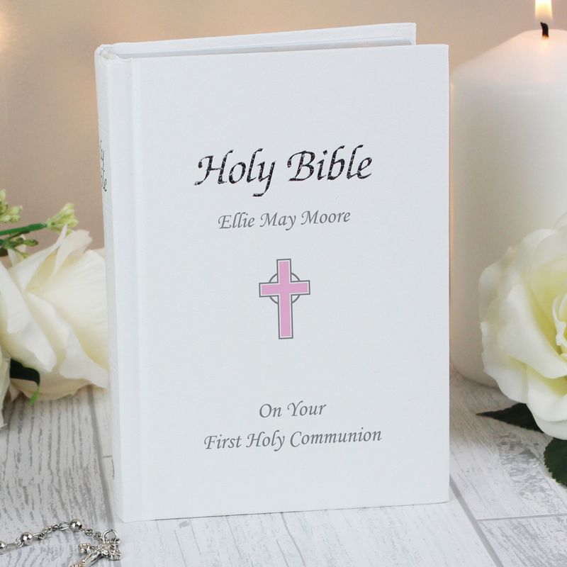 Personalised Pink Cross Bible Personalised Pink Cross Bible
