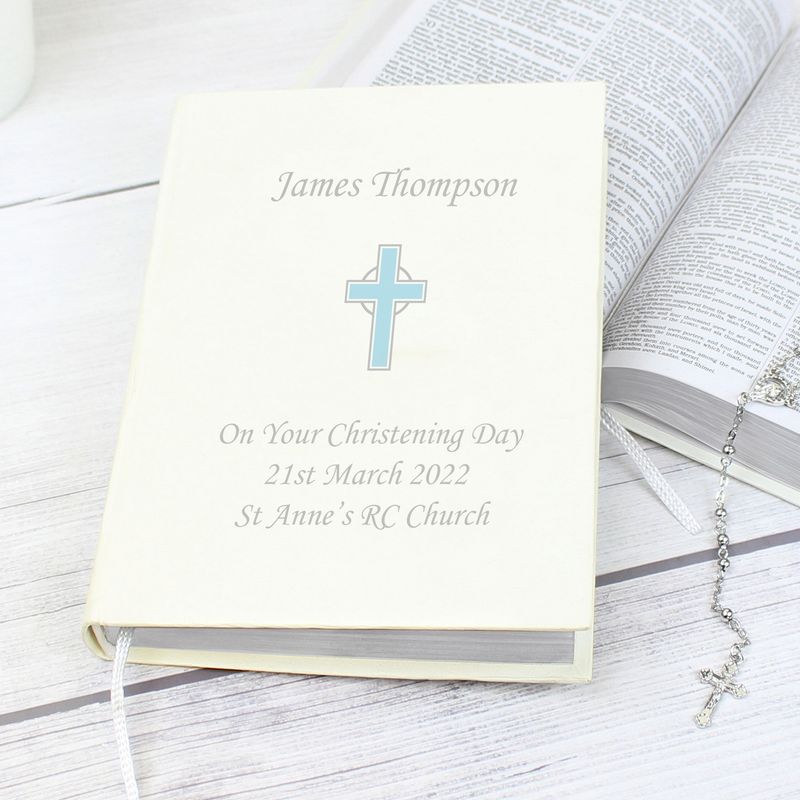 Personalised Blue Cross Holy Bible - Eco-friendly Personalised Blue Cross Holy Bible - Eco-friendly