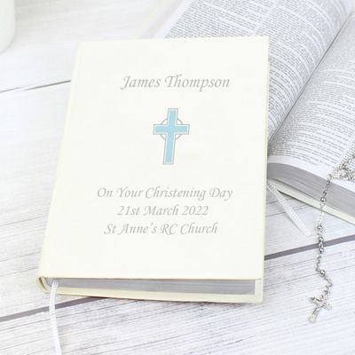 Personalised Blue Cross Holy Bible - Eco-friendly Personalised Blue Cross Holy Bible - Eco-friendly