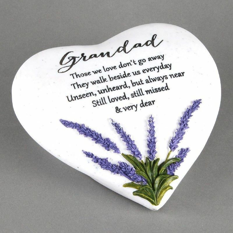 Grandad Graveside Thoughts of You Lavender Heart Stone
