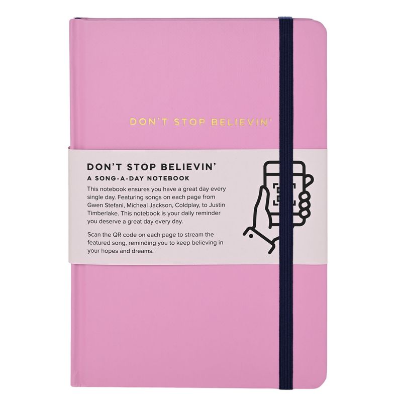 Say It With Songs A5 Hardback Notebook 96 Pages - Don't Stop Believing Say It With Songs A5 Hardback Notebook 96 Pages - Don't Stop Believing