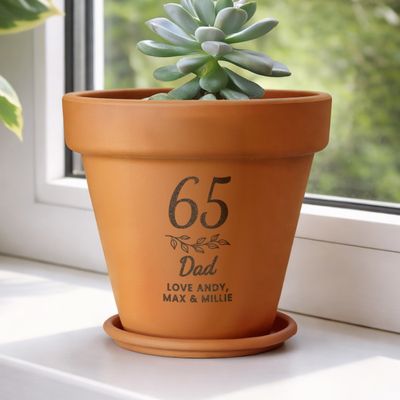 Personalised Big Age Terracotta Plant Pot I Flower Pot - Gardening Gift