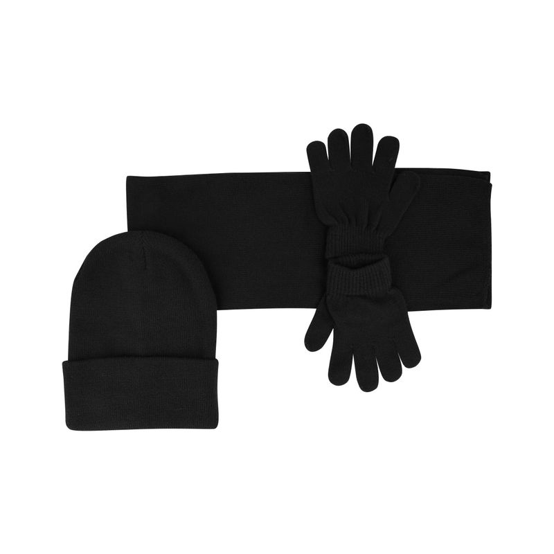 Kiddies Knitted 3 Set Beanie-Scarf-Glove