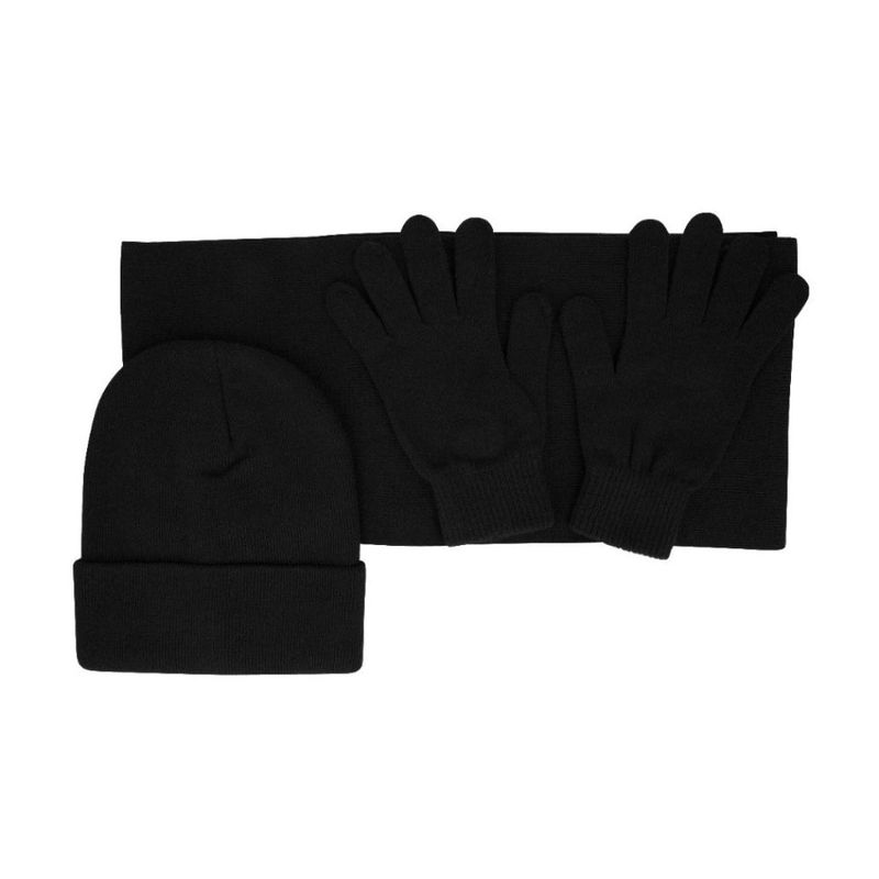 Adult Knitted 3 Set Beanie-Scarf-Glove