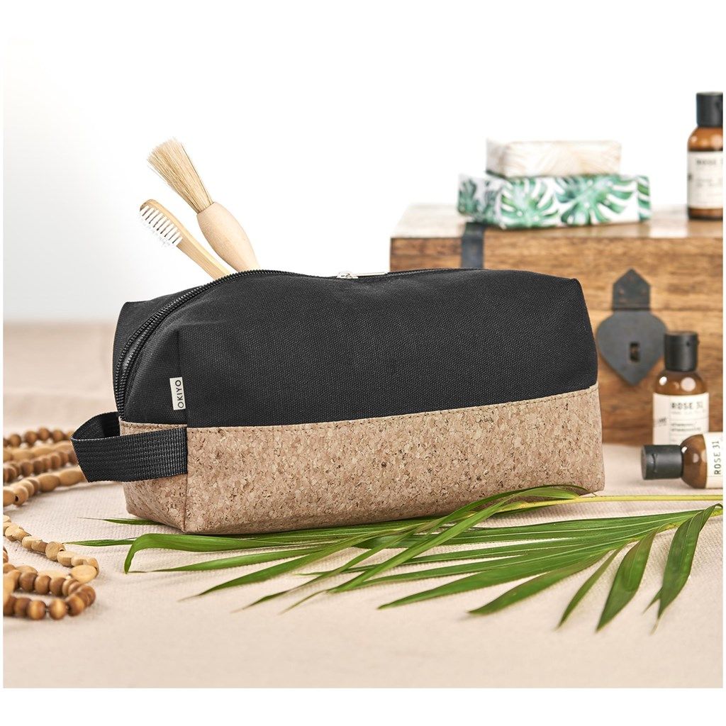 Okiyo Koruku Cork &amp; Cotton Toiletry Bag