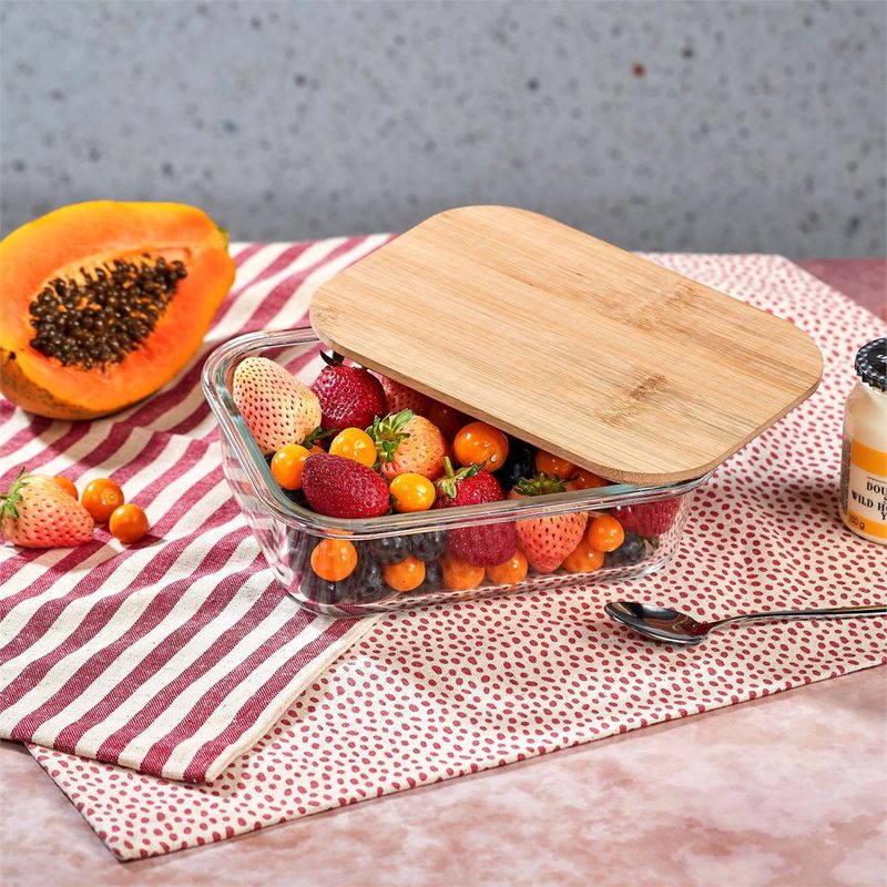 Okiyo Moshi Glass &amp; Bamboo Lunch Box