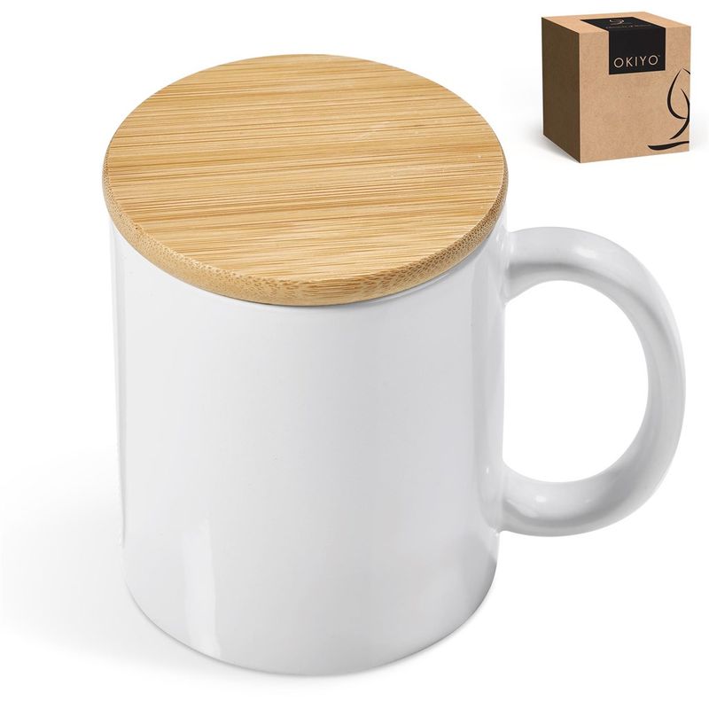 Okiyo Sozo Bamboo &amp; Ceramic Sublimation Coffee Mug - 330ml