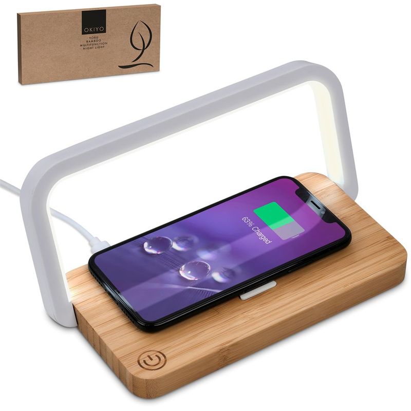 Okiyo Yoru Bamboo Wireless Charger &amp; Night Light