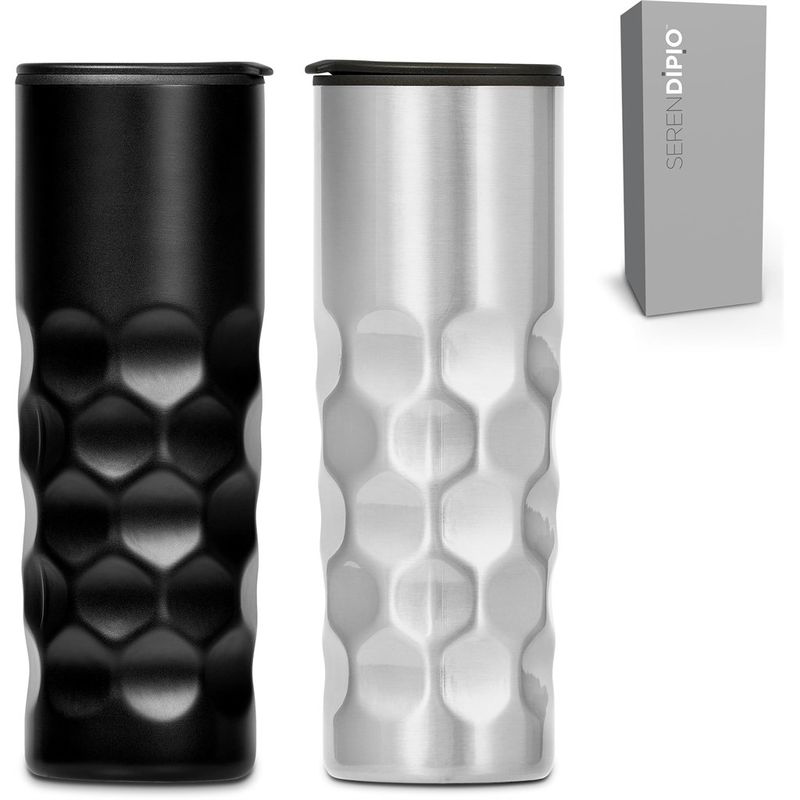 Serendipio Meteor Stainless Steel &amp; Plastic Double-Wall Tumbler - 450ml